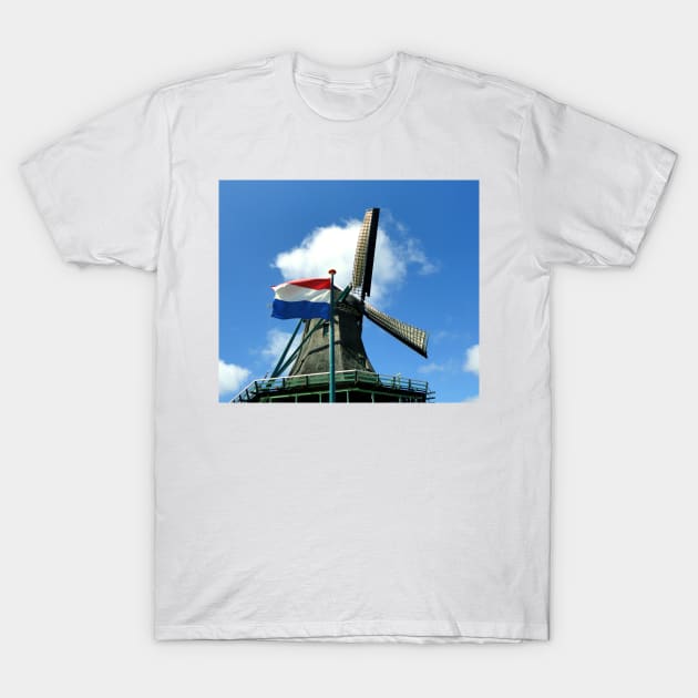 Dutch Windmill and Flag T-Shirt by GenAumonier